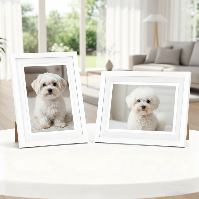 매트액자 인테리어 액자 프레임 사진액자 결혼식 본식 돌잔치 탁상용 벽걸이, 1개, 화이트