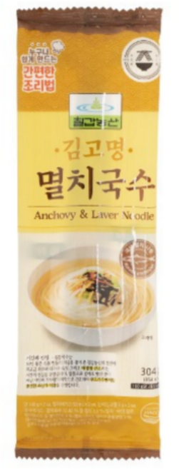 칠갑농산 김고명 멸치국수 간편식, 5개, 304g