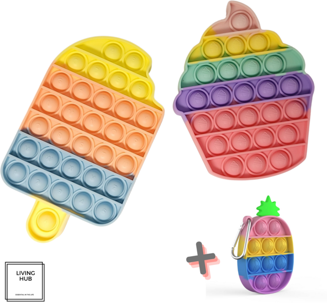 푸쉬팝 팝잇 3종 세트 스트레스 해소 장난감, 1개