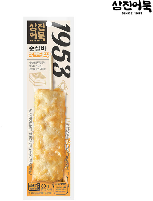 [삼진어묵] 순살바 콰트로치즈맛, 80g, 1개