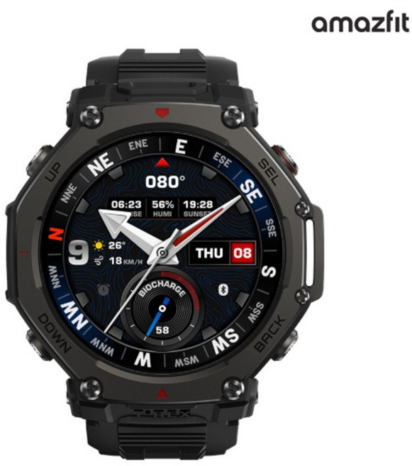 어메이즈핏 티렉스3 프로 48mm 스마트워치(T-Rex3 Pro) 블랙 + 액정필름증정 - ISK, GPS + 블루투스, 3.81cm