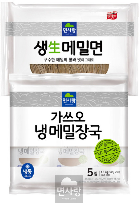 시원하고 진한 면사랑 메밀소바세트(생면+장국), 5세트, 300ml