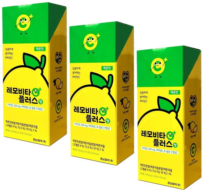 레모비타 플러스 120정 x 3팩 레몬맛, 1개