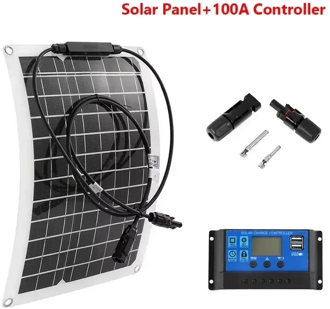 태양광패널키트 600W 12V 100A컨트롤러 RV 캠핑카 요트 배터리충전 태양광발전세트, 01 Solar panel kit