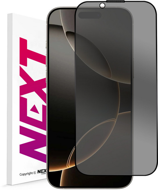 NEXTMOBILE 아이폰 16 프로 프로맥스 플러스 터치감 좋은 사생활 보호 풀커버 강화유리 액정 보호 필름, 1개