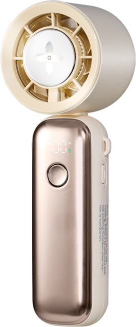 참바디 프리미엄 휴대용 윈드스토리 냉각 무선 핸디 소형 선풍기, 골드, CB3-01