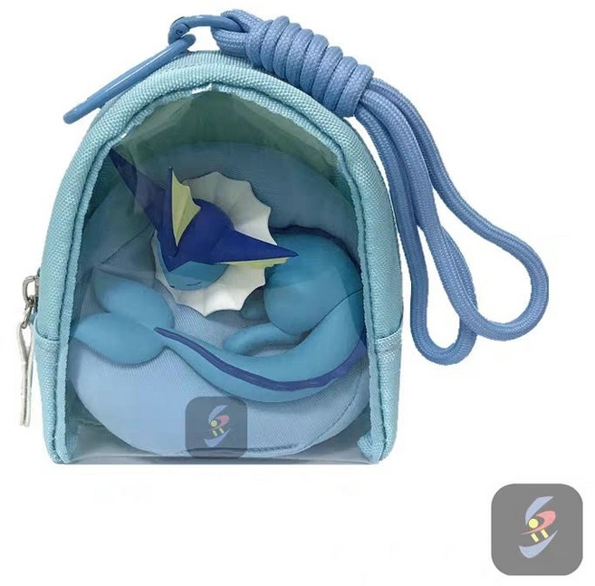 寶可夢 DIY 沙發睡姿掛飾背包款吊飾 仙子伊布 卡比獸 基拉祈 潮玩 正版, 1個, 水伊布+沙發+掛飾小藍包每一款都是正版寶可夢+掛飾包
