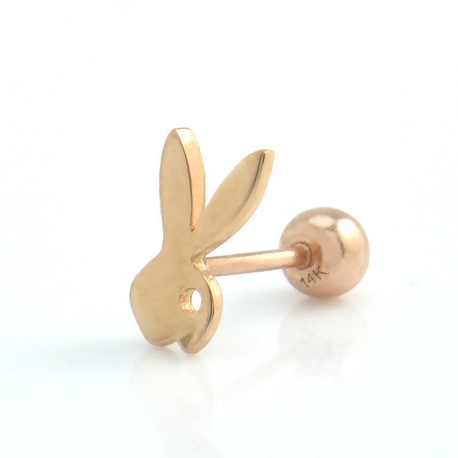 14k 골드 토끼 피어싱(뒷잠금포함 낱개가격)