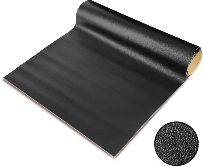 가죽 리폼 보수 스티커 자가접착 PU 가죽 수선 패치, 블랙