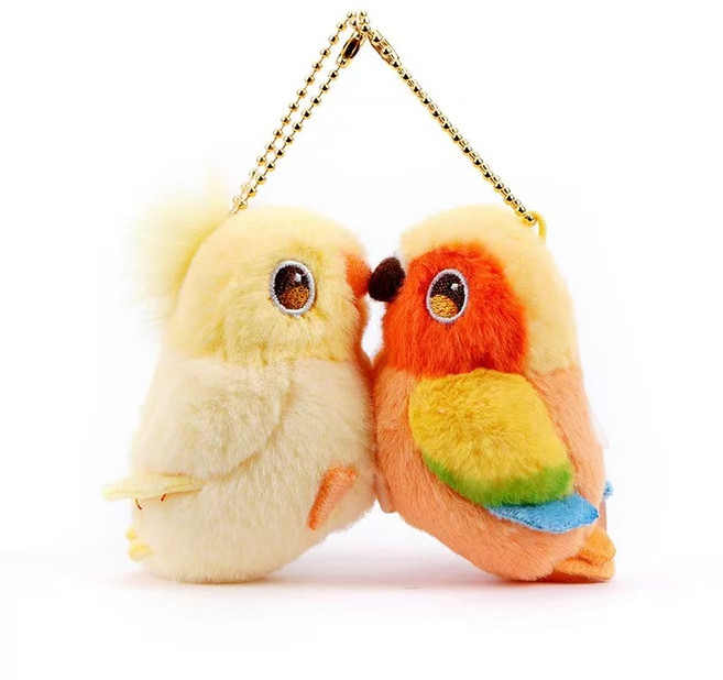 YUYIMI 사랑에 빠진 앵무새장난감 귀여운 자석 키링, 1세트, 옐로우