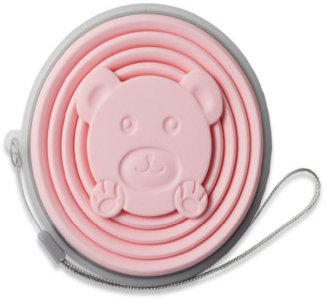 접이식 실리콘컵 캠핑컵 휴대용컵 등산컵, 핑크, 1개