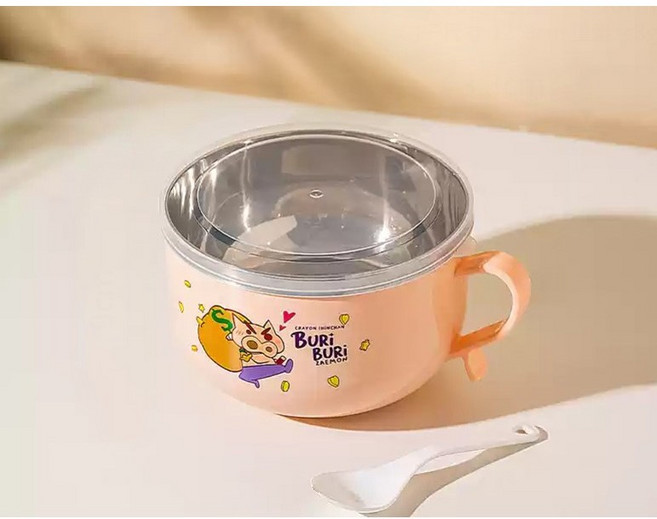 짱구 캐릭터 다용도볼 수저세트 스텐볼 그릇 손잡이 면기, 1개, 부리부리 대마왕