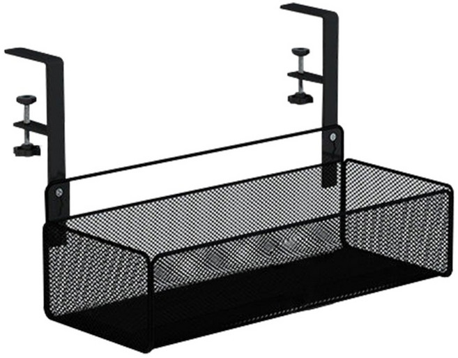 HK.sell 무타공 책상 멀티탭 다용도 철재 정리함, 1개, 블랙