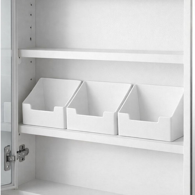 리카렌 화장실 정리함 욕실 선반 보관함, 3개, 화이트