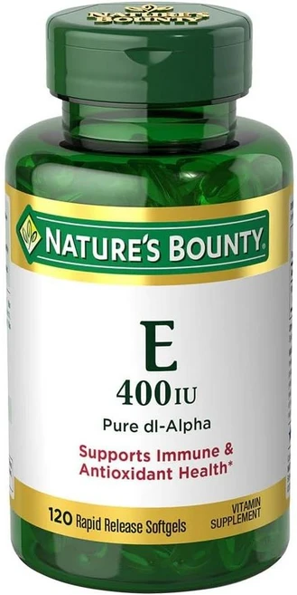 Nature's Bounty 네이처스바운티 E 180mg 퓨어 Di-알파 소프트젤 120입 2개, 1개, 120정 - 쿠팡