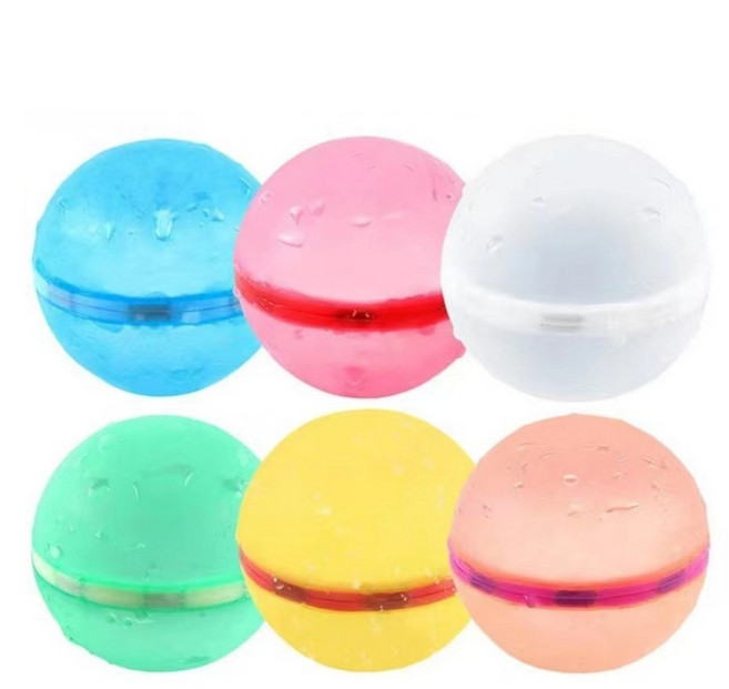 環保矽膠水球 - 可重複使用 戲水洗澡玩具, 1個, 磁吸環保水球（隨機出色）1入