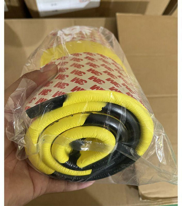 工業級20CM超寬海綿防撞條加厚無毒泡棉窗臺包邊防撞, 波浪型黑黃相間1米一條帶背膠,r, 1個