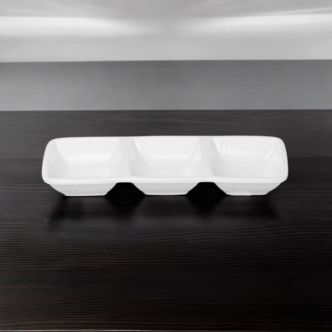 미색 샤링 3칸초장 소스 초장 간장 회 스시 쌈장 종지, 1개