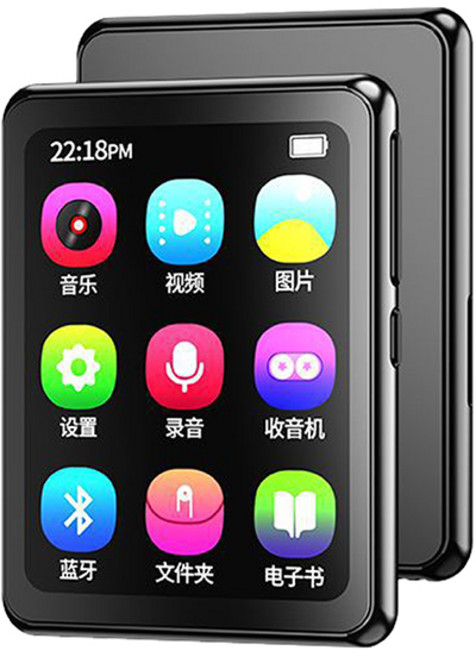 MSONV 3英寸觸控螢幕 MP3播放器，支援藍牙傳輸與長效續航，附贈收納袋與保護套, 黑色, 3英寸32G隨身聽