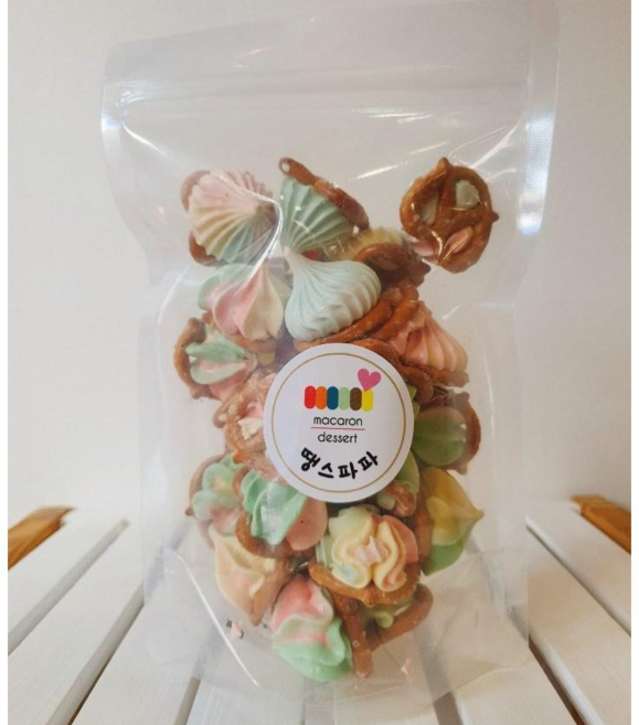 [땡스파파] 수제 프레첼 머랭쿠키 디저트 대 소용량, 1개, 60g