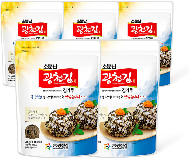 광천김 소문난 광천 김가루 70g 5봉, 5개