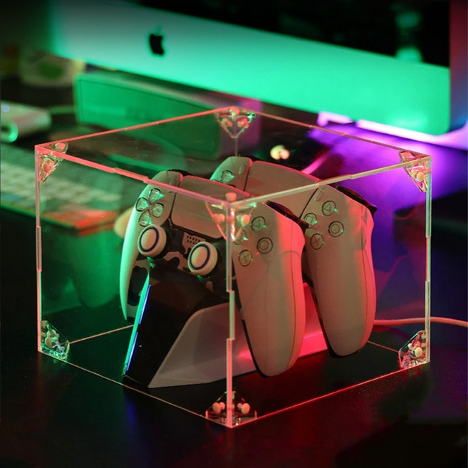 듀얼센스 게임패드 아크릴 케이스 진열장 장식장 (충전거치대호환), 1개