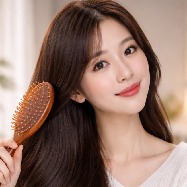 인즈홈 두피 자극 없고 뿌리 볼륨 살려주는 고급 백단향 머리빗, 1개, 갈색