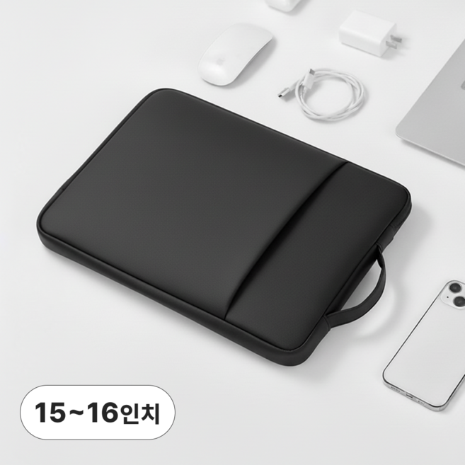 제로필 모서리보호 14인치 16인치 노트북파우치, 1개, 블랙