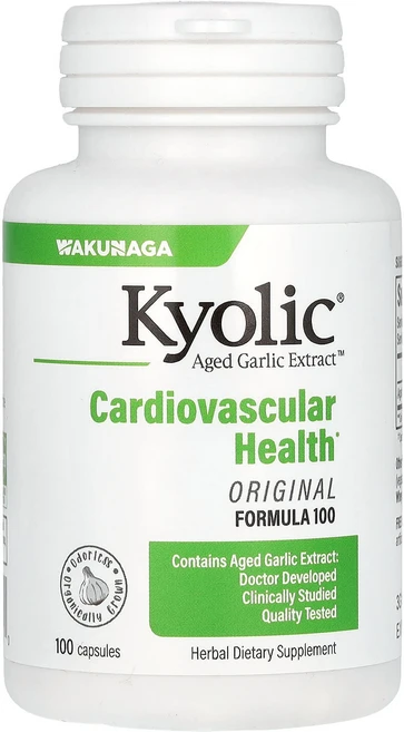 Kyolic Aged Garlic Extract 심혈관 오리지널 포뮬라 100 600mg 캡슐 100정(캡슐당 300mg), KyolicAgedGarlicExtract심혈관오리지널, 1개, 100정 - 쿠팡