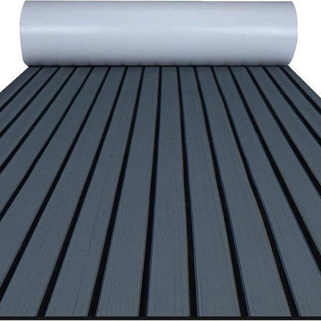 요트바닥 보트 갑판 바닥재 시트 패드 접착 고탄성 캠핑카 트렁크 RV 바닥 매트, 무지다크그레이240x120cm(6mm), 1개