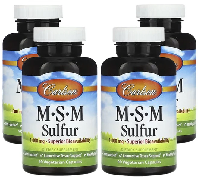칼슨 MSM 황 1000mg 90 베지캡슐, 4개, 90정 - 쿠팡
