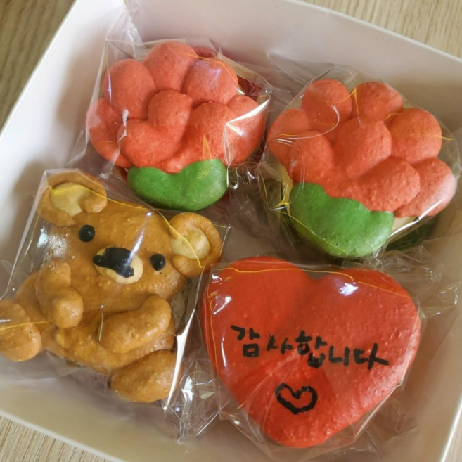 카네이션 마카롱 어버이날 스승의날, 1세트, 1.카네이션4구마카롱세트