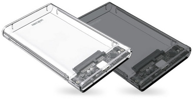 투명 초고속 UASP 2.5 외장형 하드케이스 USB3.2 Gen1 to SATA3 HDD SSD 디스크 보관 노트북 리더기 사타