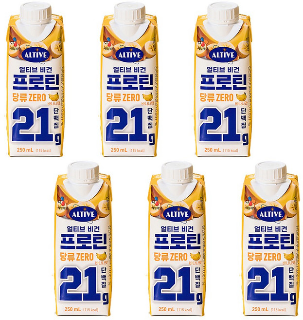 얼티브 비건 프로틴 바나나맛, 250ml, 6개