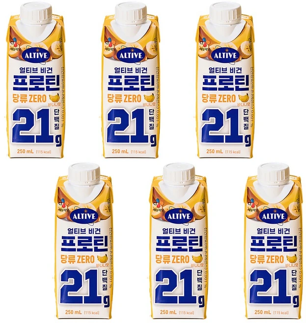 얼티브 비건 프로틴 바나나맛, 250ml, 6개 - 쿠팡
