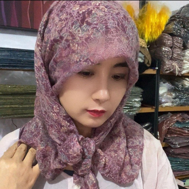 方巾 棉麻透氣女士頭巾包頭防曬遮陽圍巾