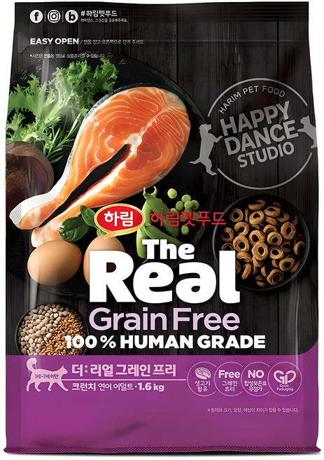 하림펫푸드 어덜트 더리얼 캣 그레인프리 크런치 건식사료, 연어, 1.6kg, 1개