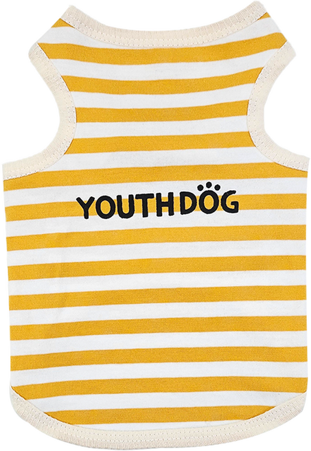 유스도그 세일러 스트라이프 여름 강아지 나시 민소매 티셔츠 강아지옷, 1개, 오렌지