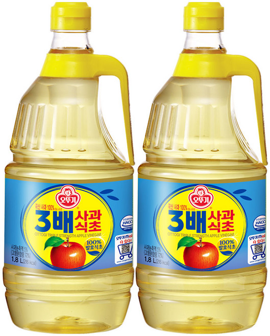 오뚜기 3배 사과식초, 1.8L, 2개