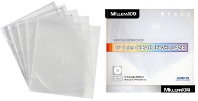 CD케이스(투명 10장)슬림케이스 DVD CD 보관함, 슬림 투명 CD케이스 10장, 1개
