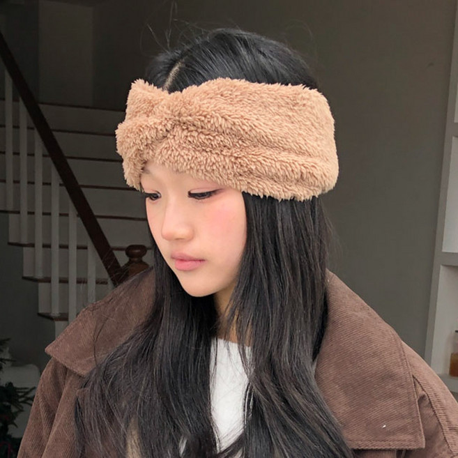 블루씨티 미아 꼬임 후리스 헤어밴드 반다나