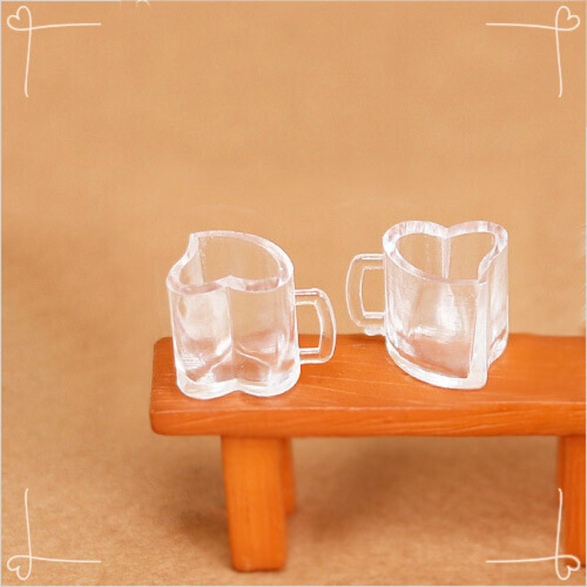 10개입 MS-83 미니어처 투명 하트모양 컵 10x10mm
