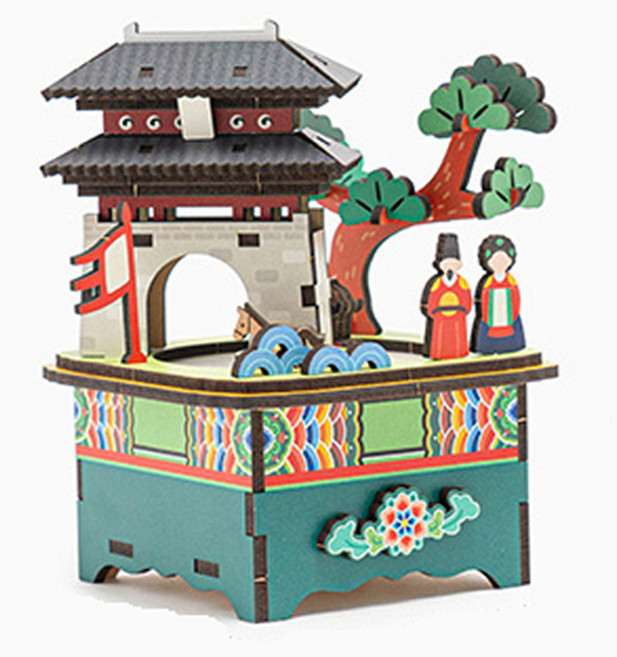 바오바론 우리나라 오르골 만들기 수업 재료 오르골장식 만들기세트, (숭례문)