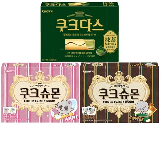 쿠크다스 말차 289g+쿠크슈몬 화이트+커피 289g (총 3개), 1개, 289g