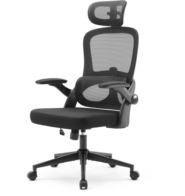 SIHOO 컴퓨터 게이밍 사무용 책상 사무실 접이식 3D팔걸이 메쉬의자 A/S 3년 하중150kg M102C, 블랙