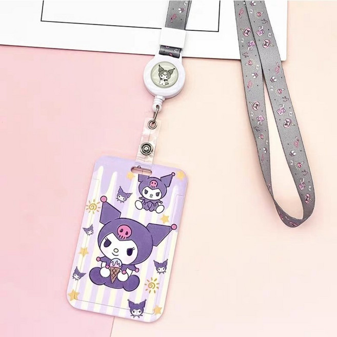귀여운 캐릭터 카드 목걸이 사원증 출입증 교통카드 카드커버 포카홀더 릴홀더, 19. 목걸이B 쿠로미