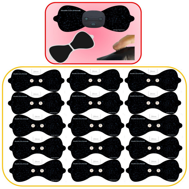 [클럭마사지기 - 호환패드] 프리미엄 소형패드 15개, 블랙, 1세트