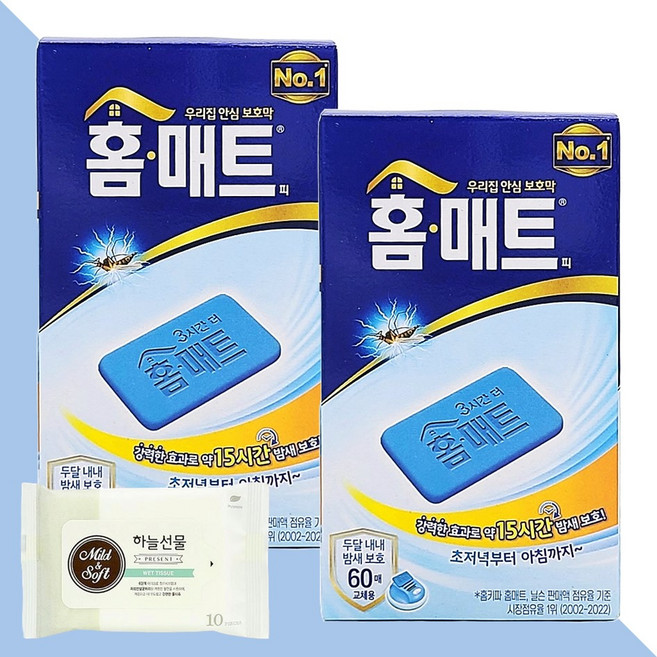 홈매트 피 교체용 60매 2개(+하늘선물 물티슈 10매), 01 홈매트 피 교체용 60매 2개