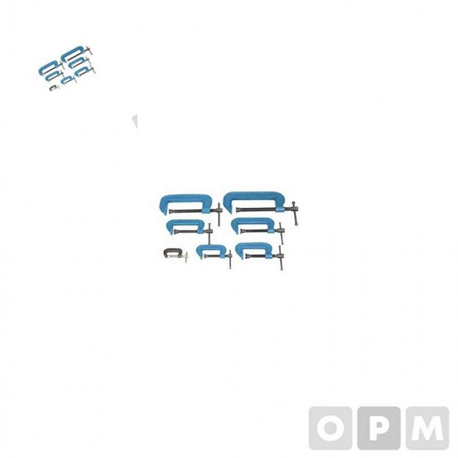 C형클램프 세트 125mm 목공철물 고정공구 c형클램프만력기 c클램프 만력기 만력기5인치, 1개