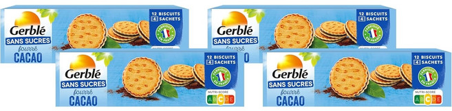 Gerblé 코코아 충전 비스킷 12개입 185g 4팩, 4개